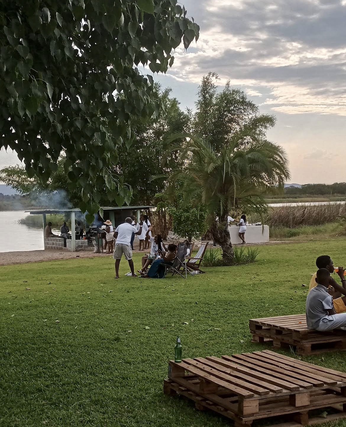 An evening gathering by the river