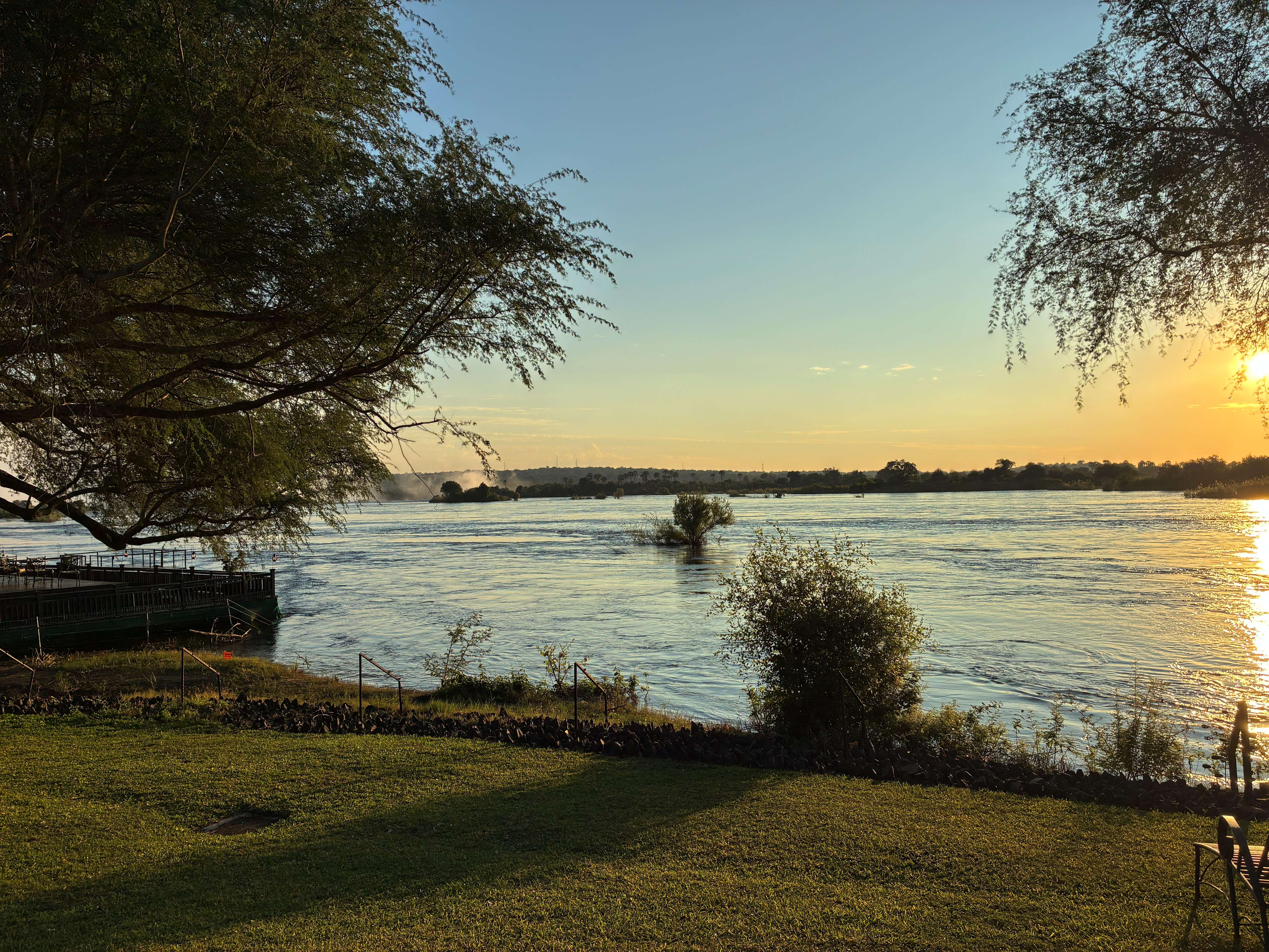Sunset over the Kafue River at Riverview Farm